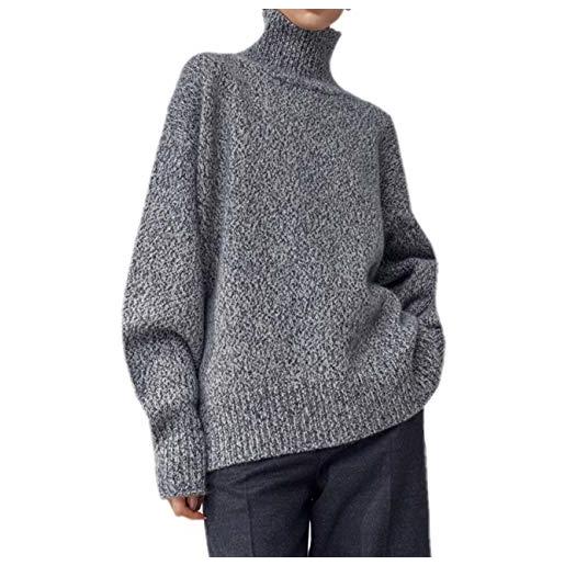 Ailaile cashmere maglione donne inverno dolcevita spesso allentato oversize pullover femminile maglioni a maglia - - 44-46