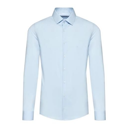 Calvin Klein camicie poplin stretch slim k10k108229 blu c1s calm blue