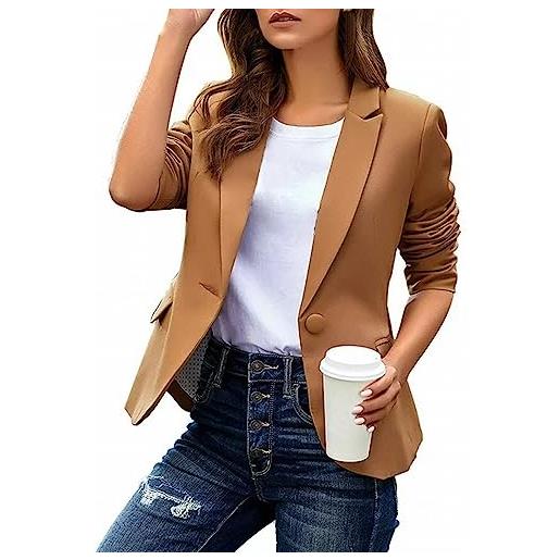 MJGkhiy giacca donna elegante blazer ufficio cappotto ol giacca gilet ol giacca cardigan ufficio bolero giacca classico taglie forte ufficio giacca corta donna elegante