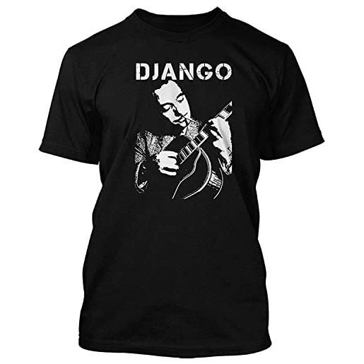 piwine django reinhardt jazz guitar - maglietta da uomo in cotone, nero , m