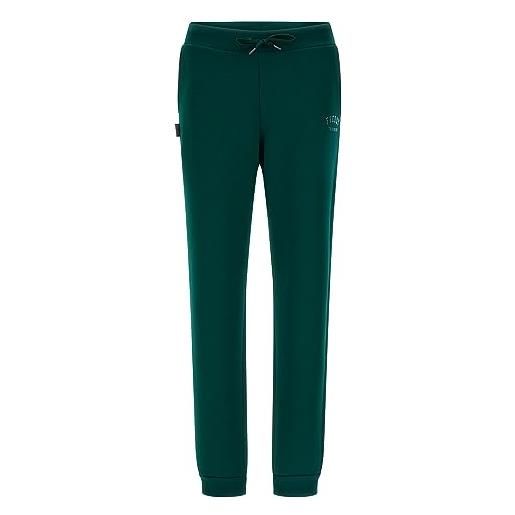 FREDDY - pantaloni in felpa con fondo a polsino e logo glitter, donna, verde, extra small