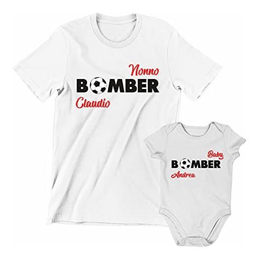 Incidiamo coppia t-shirt magliette body neonato nonno nipote bomber regalo festa dei nonni body nonno neonato divertenti