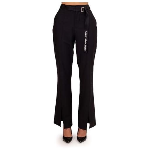 Calvin Klein Jeans - pantaloni donna con cintura logo e spacchi frontali - taglia s