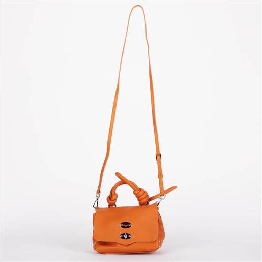 Zanellato borsa postina piuma knot arancio baby