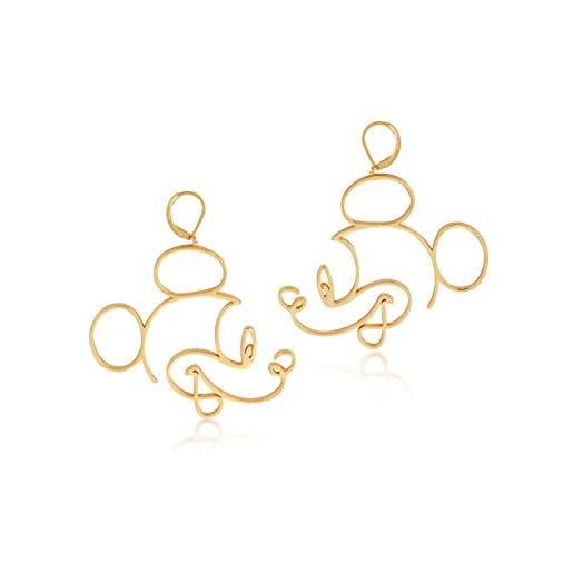 Disney mickey mouse icona orecchini placcati in oro