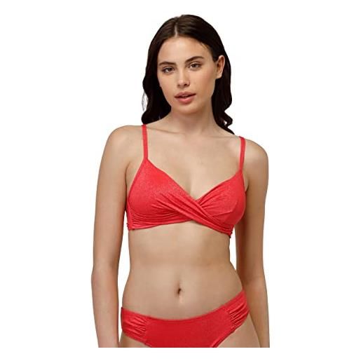 Lovable reggiseno con imbottitura estraibile plain lurex, bikini de donna, rosso (corallo), 36b