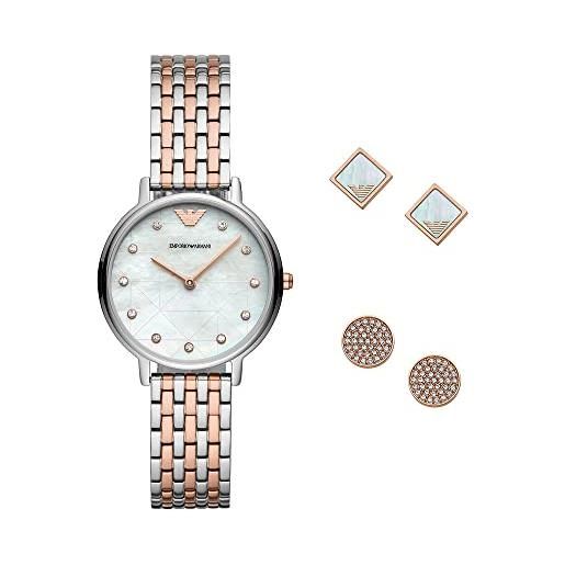Emporio Armani orologio donna, movimento a due lancette, cassa in acciaio inossidabile 32 mm, bracciale in acciaio inossidabile, ar80019