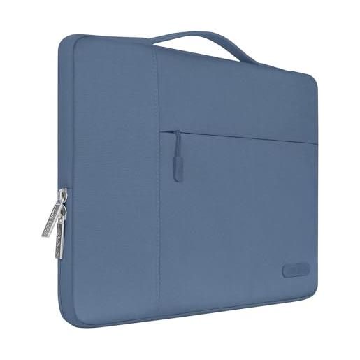 MOSISO laptop sleeve borsa compatibile con mac. Book air/pro, 13-13,3 pollici notebook, compatibile con mac. Book pro 14 m3 m2 m1 chip pro max 2023-2021, poliestere multifunzionale manica, acciaio blu