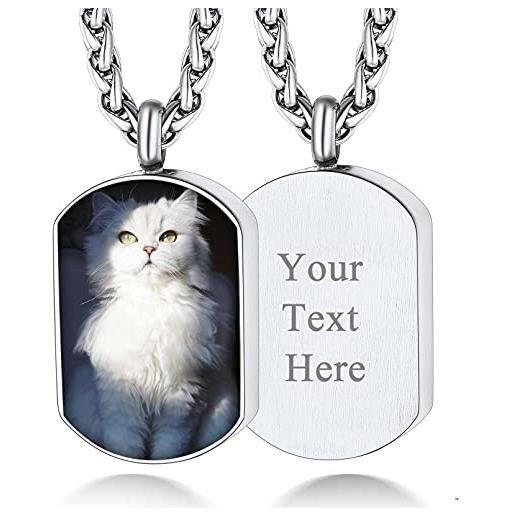 Custom4U collana urna a forma cuore albero della vita per ceneri cane gatto ciondolo porta ceneri nome/foto personalizzata in 316l acciaio inossidabile impermeabile