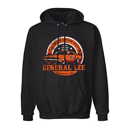 meilenweit men's the general lee, distressed sweatshirt hoodie 3xl