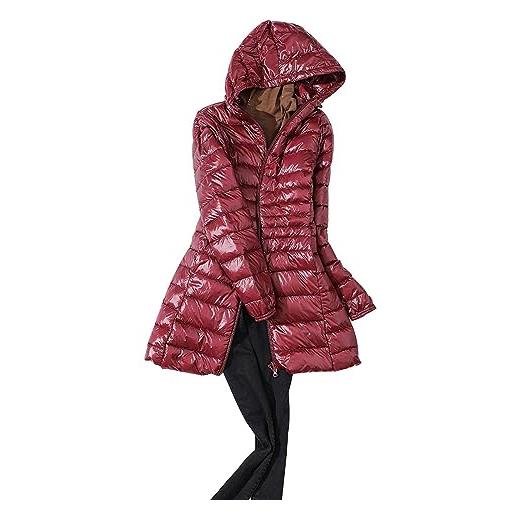 Generic piumino leggero da donna leggero ripiegabile giubbotto con zip antivento giacca calda invernale trench giubbotto con zip e tasche giubbotto donna invernale