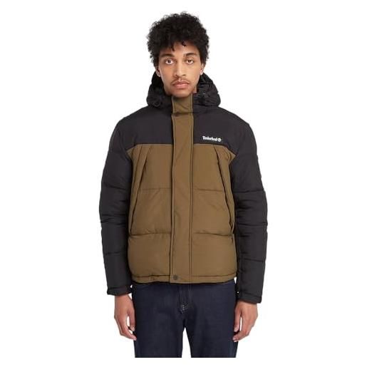 Timberland dwr outdoor archive puffer jacket black/dark olive giacca, nero/verde oliva scuro, s uomo