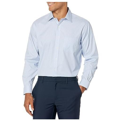 Brooks Brothers camicia da uomo, vestibilità regolare, senza stiratura, elasticizzata ainsley con colletto spalmato, a quadretti azzurri, 16 neck 36 sleeve