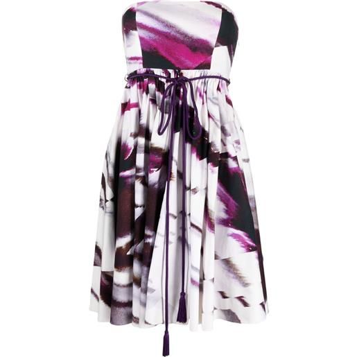 Gemy Maalouf abito midi svasato con spalle scoperte - viola