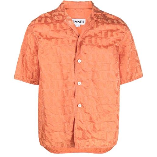 Sunnei camicia con monogramma jacquard - arancione