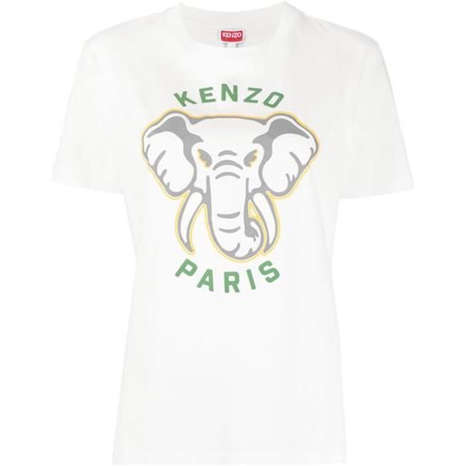 Kenzo t-shirt varsity jungle con ricamo - bianco