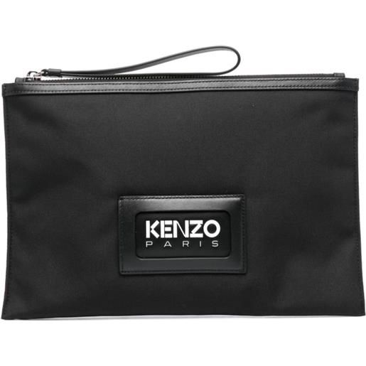 Kenzo clutch con applicazione - nero