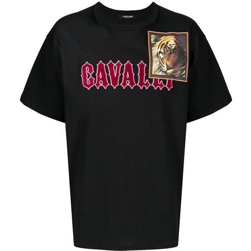 Roberto Cavalli t-shirt con applicazione - nero