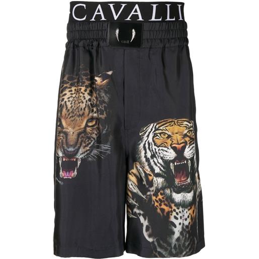 Roberto Cavalli shorts sportivi con stampa - nero