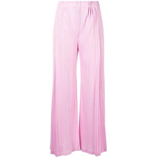 Pleats Please Issey Miyake pantaloni crop september plissé - rosa