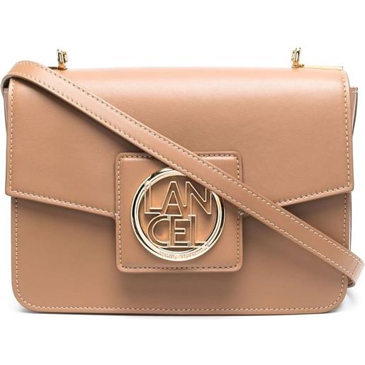 Lancel borsa a spalla con placca logo - toni neutri