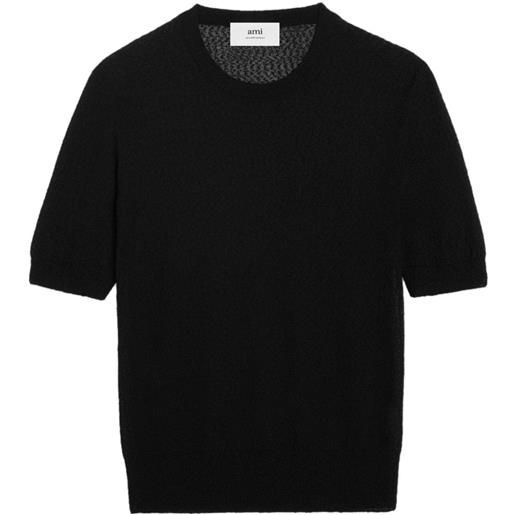 AMI Paris t-shirt semi trasparente - nero