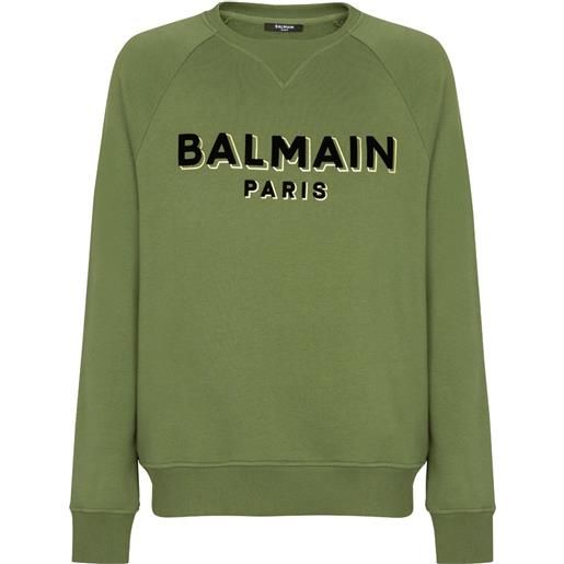 Balmain felpa con logo - verde