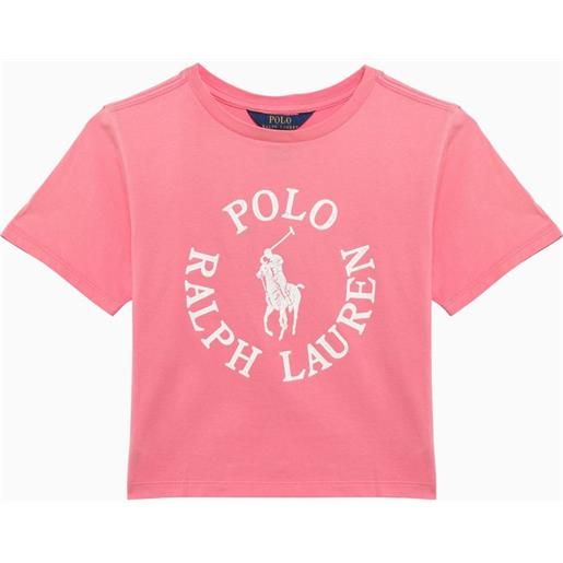Polo Ralph Lauren t-shirt rosa con logo in cotone