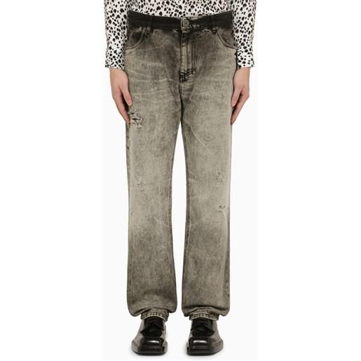 Balmain jeans in denim délavé grigio chiaro