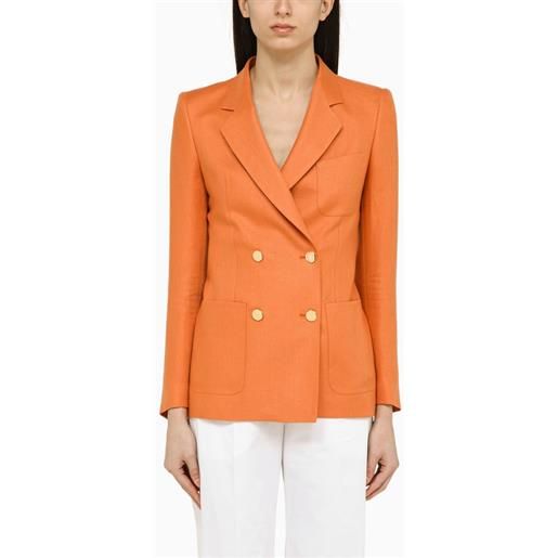 Tagliatore giacca doppiopetto arancione in lino