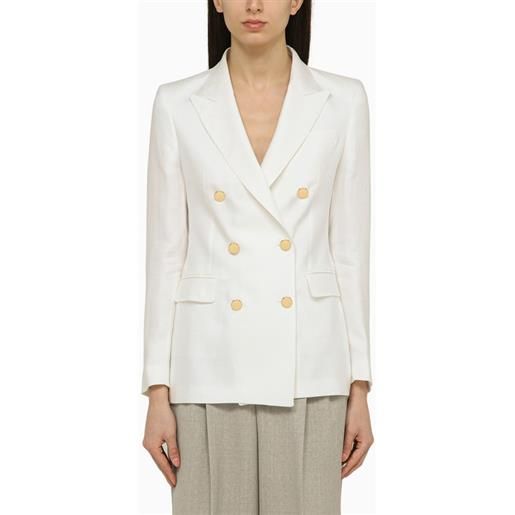 Tagliatore giacca doppiopetto bianca in lino