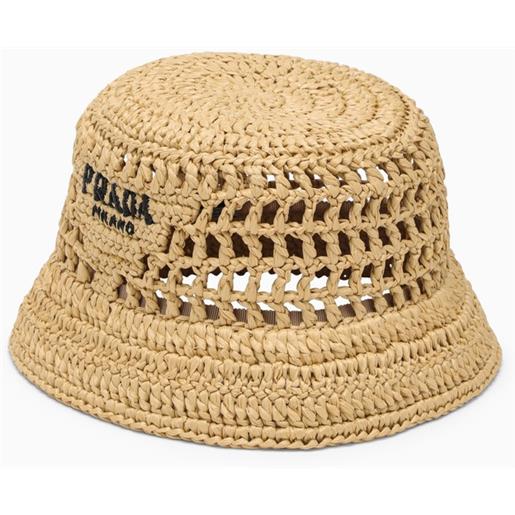 Prada cappello bucket in crochet beige