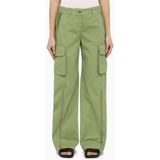 Stella McCartney pantalone cargo color pistacchio in cotone