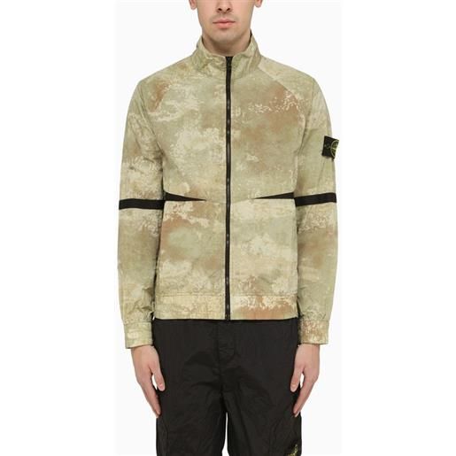 Stone Island giacca con zip beige in nylon