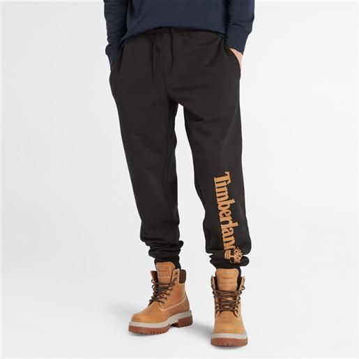 Timberland pantaloni della tuta con logo da uomo in colore nero colore nero