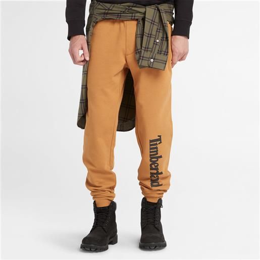 Timberland pantaloni della tuta con logo da uomo in giallo scuro giallo/colore nero