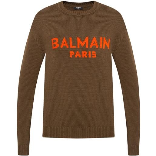 BALMAIN maglione con logo in lana balmain