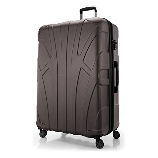 SUITLINE - valigia media rigida leggera bagagli da stiva espandibile, 66 cm, 68 litri, titanio