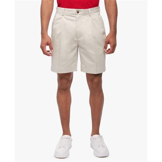 Brooks Brothers shorts stretch con pince frontali beige chiaro