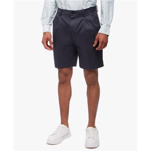 Brooks Brothers shorts stretch con pince frontali navy