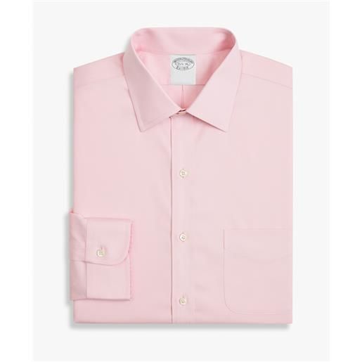 Brooks Brothers camicia rosa regular fit non-iron in cotone elasticizzato con collo ainsley