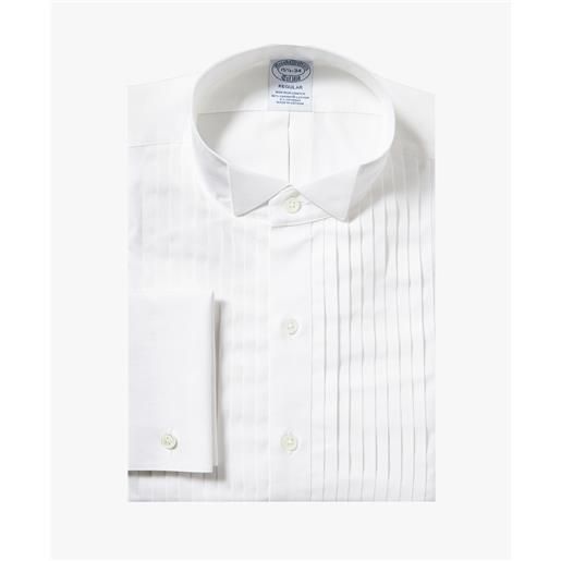 Brooks Brothers camicia bianca regular fit in cotone supima con collo diplomatico bianco