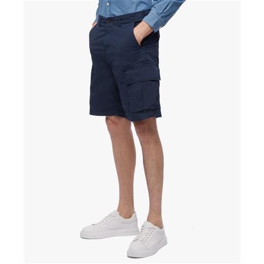Brooks Brothers pantaloncini cargo navy in cotone elasticizzato