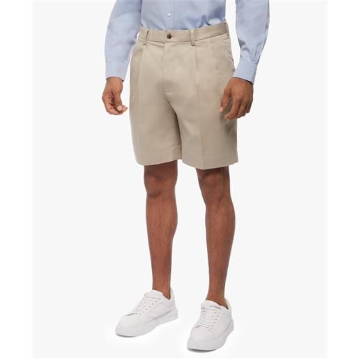 Brooks Brothers shorts stretch con pince frontali beige