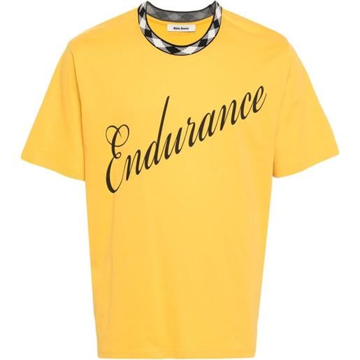 Wales Bonner t-shirt endurance con cappuccio - giallo