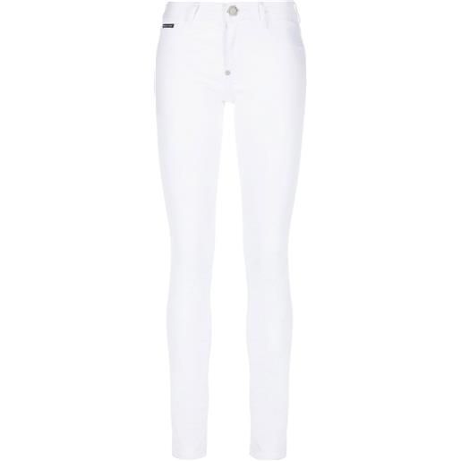 Philipp Plein jeans skinny a vita alta - bianco