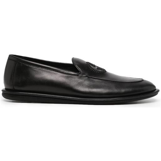 Giorgio Armani slippers con ricamo - nero