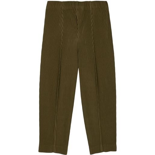 Homme Plissé Issey Miyake pantaloni crop con pieghe - verde