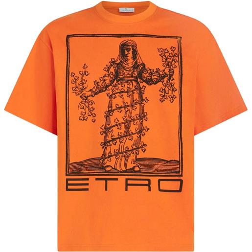ETRO t-shirt con stampa allegory of strength - arancione