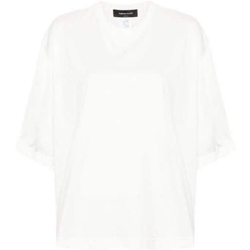 Fabiana Filippi t-shirt con maniche satinate - bianco
